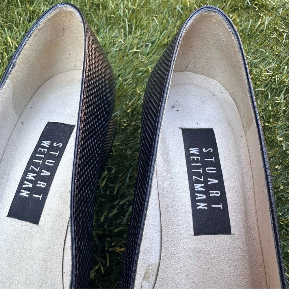 Stuart Weitzman Maeve 50 Low Block Heel Textured … - image 6